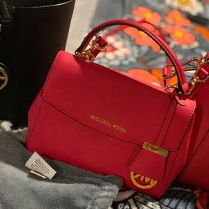Michael Kors small hot pink crossbody